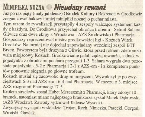 15.03.2000 - V PUCHAR GRODKOWA